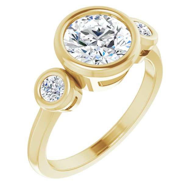 Three-Stone Bezel-Set Engagement Ring