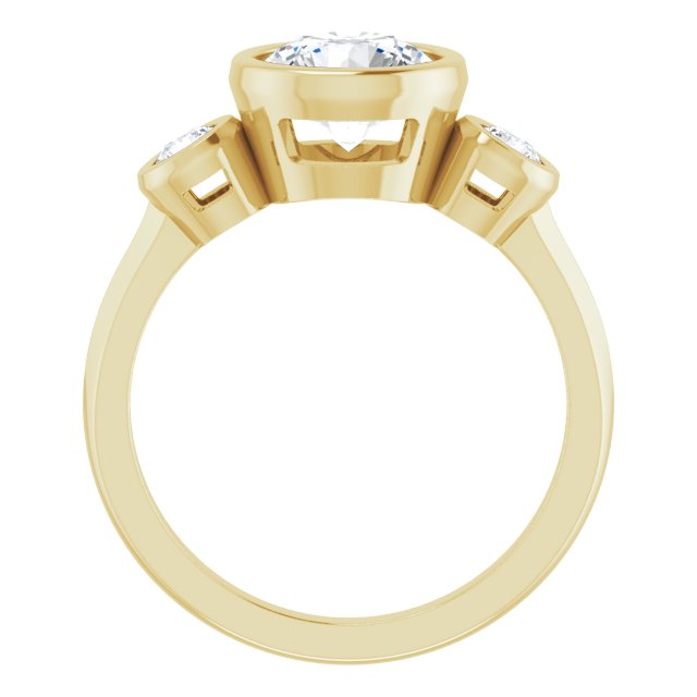 Three-Stone Bezel-Set Engagement Ring