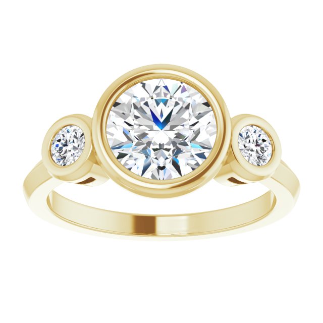 Three-Stone Bezel-Set Engagement Ring