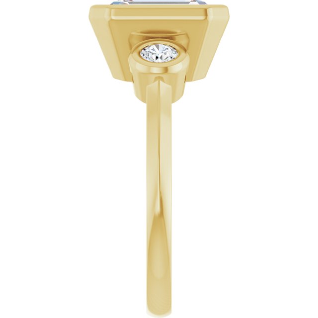 Three-Stone Bezel-Set Engagement Ring