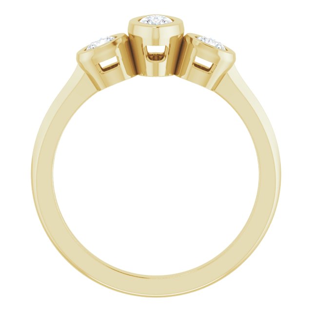 Three-Stone Bezel-Set Engagement Ring