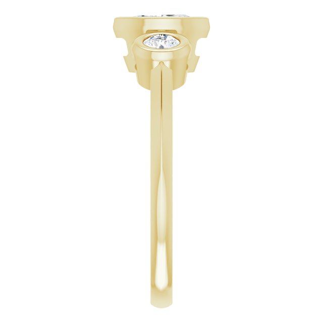 Three-Stone Bezel-Set Engagement Ring