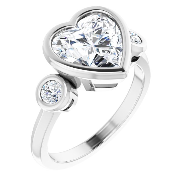 Three-Stone Bezel-Set Engagement Ring