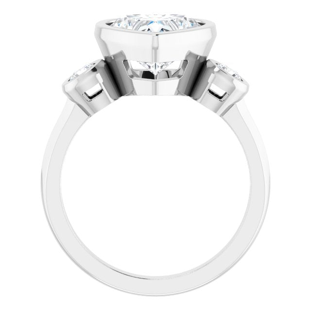 Three-Stone Bezel-Set Engagement Ring