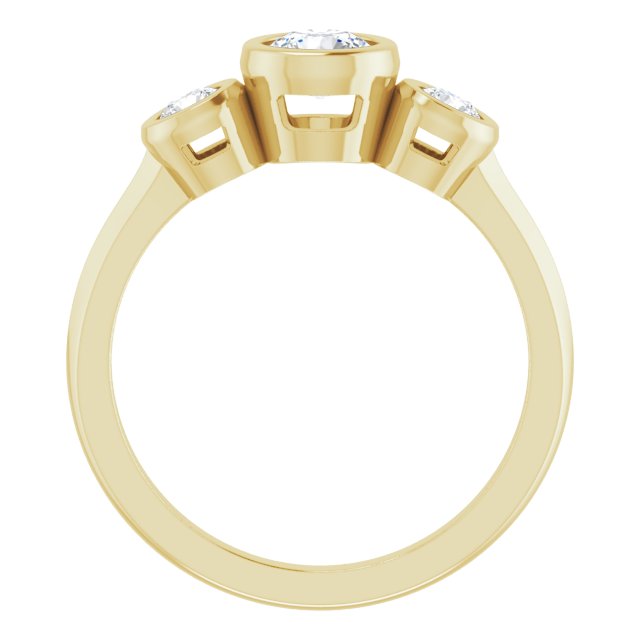 Three-Stone Bezel-Set Engagement Ring