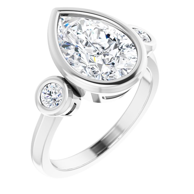 Three-Stone Bezel-Set Engagement Ring