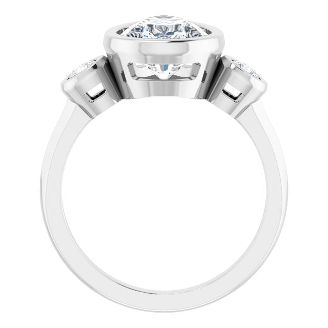 Three-Stone Bezel-Set Engagement Ring