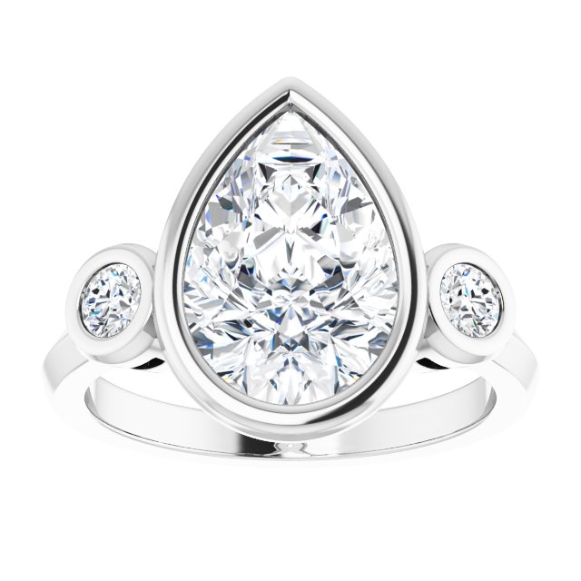 Three-Stone Bezel-Set Engagement Ring