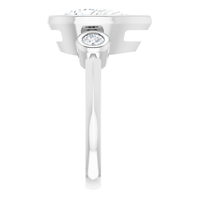 Three-Stone Bezel-Set Engagement Ring