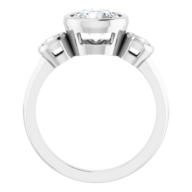 Three-Stone Bezel-Set Engagement Ring