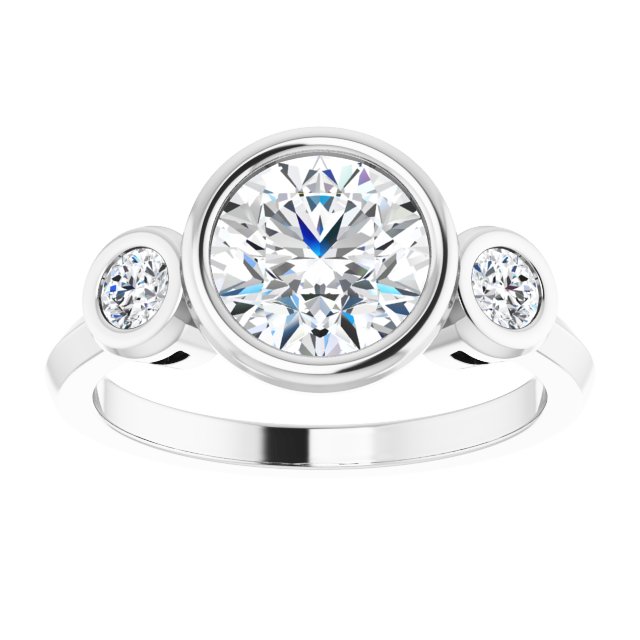 Three-Stone Bezel-Set Engagement Ring