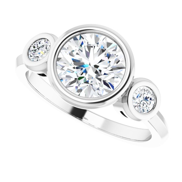 Three-Stone Bezel-Set Engagement Ring