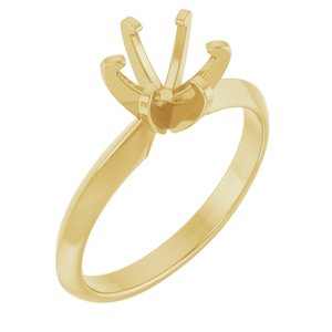 14K Yellow 6.4 mm Round Solitaire Engagement Ring Mounting