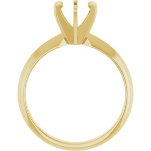 14K Yellow 6.4 mm Round Solitaire Engagement Ring Mounting