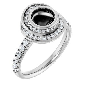 14K White 6.5 mm Round 1/2 CTW Lab-Grown Diamond Engagement Ring