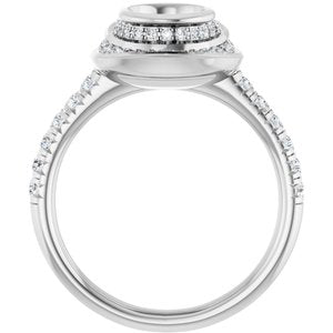 14K White 6.5 mm Round 1/2 CTW Lab-Grown Diamond Engagement Ring