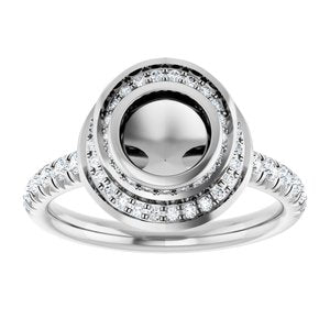14K White 6.5 mm Round 1/2 CTW Lab-Grown Diamond Engagement Ring