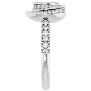 14K White 6.5 mm Round 1/2 CTW Lab-Grown Diamond Engagement Ring
