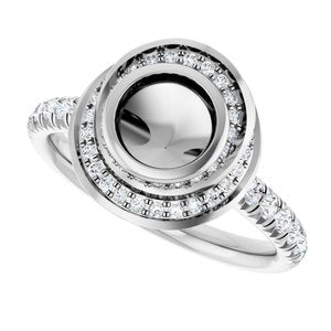 14K White 6.5 mm Round 1/2 CTW Lab-Grown Diamond Engagement Ring