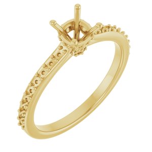 14K Yellow 4x4 mm Square Engagement Ring Mounting