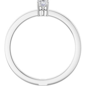 14K White 1/6 CT Lab-Grown Diamond Ring