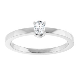 14K White 1/6 CT Lab-Grown Diamond Ring