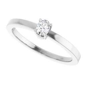 14K White 1/6 CT Lab-Grown Diamond Ring