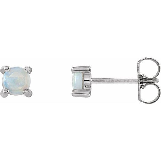 Round 4-Prong Cabochon Earrings