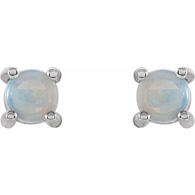 Round 4-Prong Cabochon Earrings
