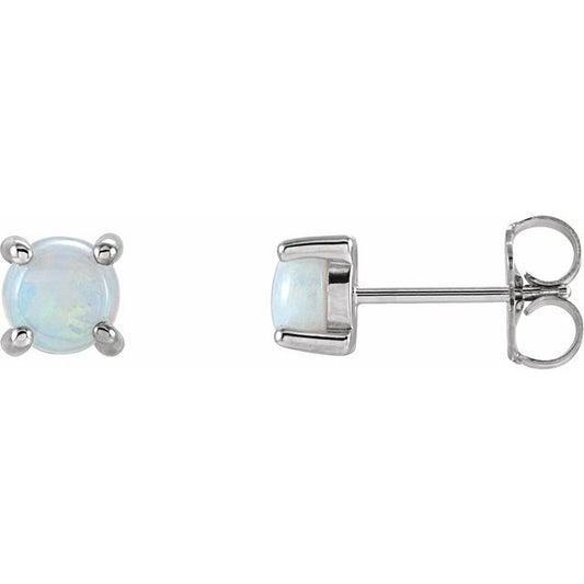 Round 4-Prong Cabochon Earrings
