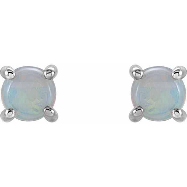 Round 4-Prong Cabochon Earrings