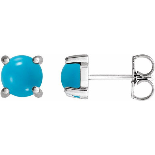 Round 4-Prong Cabochon Earrings