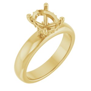 14K Yellow 9x7 mm Oval Engagement Ring Mounting