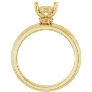 14K Yellow 9x7 mm Oval Engagement Ring Mounting