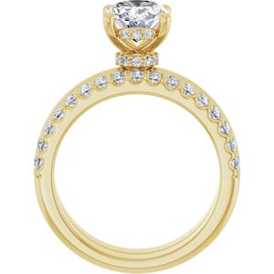 14K Yellow 9x7 mm Oval Engagement Ring Mounting
