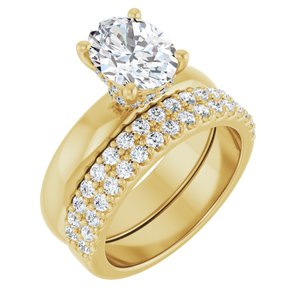 14K Yellow 9x7 mm Oval Engagement Ring Mounting