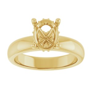 14K Yellow 9x7 mm Oval Engagement Ring Mounting