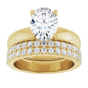 14K Yellow 9x7 mm Oval Engagement Ring Mounting
