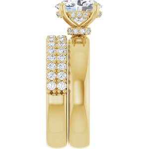 14K Yellow 9x7 mm Oval Engagement Ring Mounting