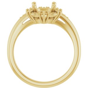 14K Yellow 7.4 mm Round Engagement Ring Mounting