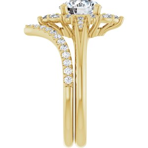 14K Yellow 7.4 mm Round Engagement Ring Mounting