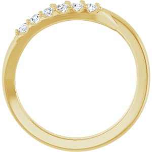 14K Yellow 2 mm Round 3-Stone 1/6 CTW Natural Diamond Semi-Set Freeform Family Ring