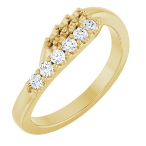 14K Yellow 2 mm Round 3-Stone 1/6 CTW Natural Diamond Semi-Set Freeform Family Ring