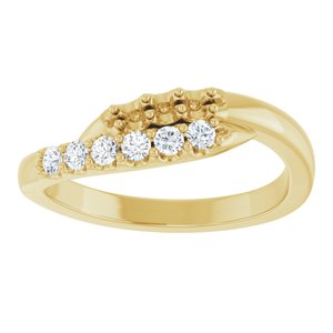 14K Yellow 2 mm Round 3-Stone 1/6 CTW Natural Diamond Semi-Set Freeform Family Ring