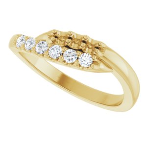 14K Yellow 2 mm Round 3-Stone 1/6 CTW Natural Diamond Semi-Set Freeform Family Ring