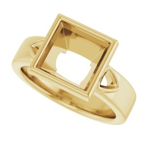 14K Yellow 8x8 mm Square Engagement Ring Mounting