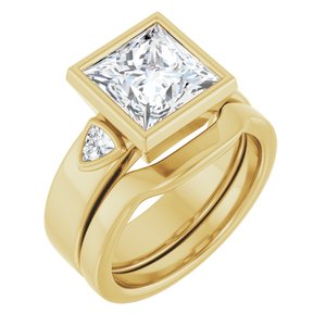 14K Yellow 8x8 mm Square Engagement Ring Mounting