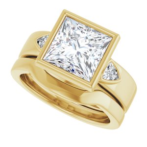 14K Yellow 8x8 mm Square Engagement Ring Mounting