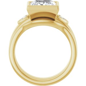 14K Yellow 8x8 mm Square Engagement Ring Mounting