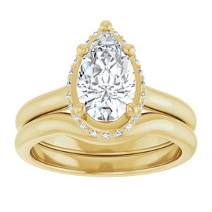 14K Yellow 10x6 mm Pear Engagement Ring Mounting